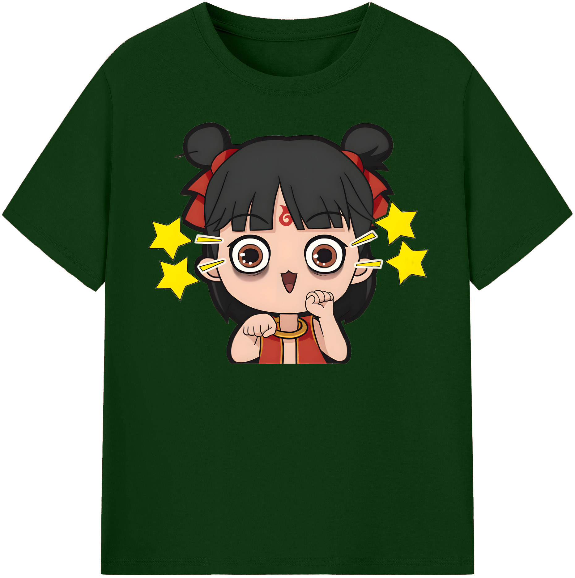 （画像用） Ne Zha 2 ナタ 魔童の大暴れ 綿100％半袖Tシャツ（フロントプリント）